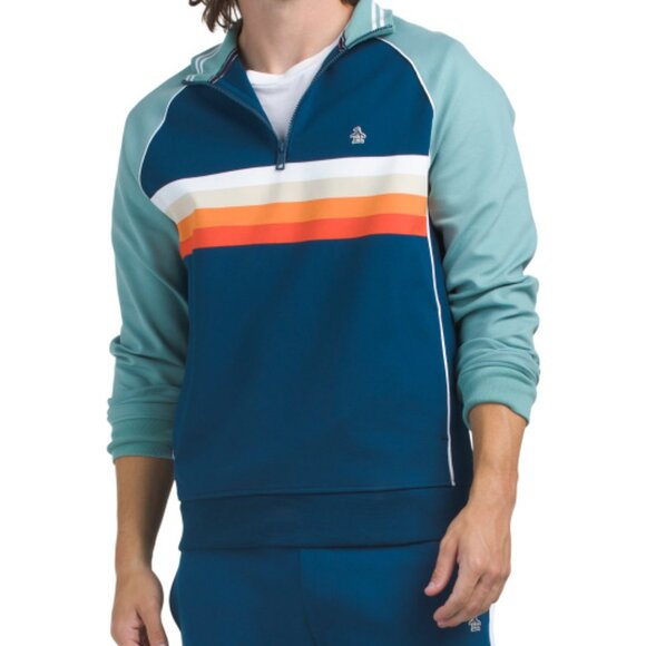 NEW ORIGINAL PENGUIN Ponte Quarter Zip Track Jacket Collection for men 825 3j2 - Picture 2 of 6